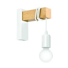 Applique Scandinave E27 Townhend Bois Blanc Et Bois 1 Eglo Leroy Merlin Applique Bois Bois Blanc Applique Murale Leroy Merlin