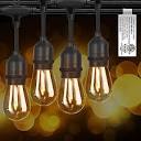addlon 48FT(2FT Space) LED Outdoor String Lights with 24 Edison ...