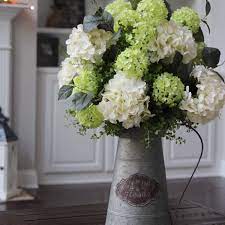 Farmhouse Floral Arrangementlarge Hydrangea Etsy Hydrangea Centerpiece Indoor Flowers Large Hydrangea