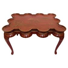 It's top measures w x 58 in. Reproduction Red Lacquered Chinoiserie Coffee Table Jane Marsden Antiques Interiors