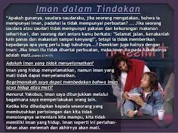 Iman tanpa perbuatan adalah iman yang mati. Pelajaran Sekolah Sabat Ke 6 Triwulan 4 2014 Indonesian Language