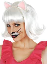 Vind fantastische aanbiedingen voor white cat ears. White Bob Costume Wig With Cat Ears Women S White Cat Costume Wig