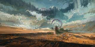 Desert Gates Wadim Kashin Kunstproduktion Kunst Tapete Surrealismus Malerei