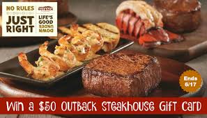 This material is intended only for those of legal drinking age. Win A 50 Outback Steakhouse Gc Us 6 17 Mom Does Reviews