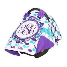 Personalized Baby Girl Purple And Blue Whale Initials Car Seat Cover Trakiee Com