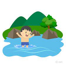川泳ぎする男の子イラストのフリー素材｜イラストイメージ