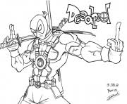 Many weapons behind the hero. Deadpool Coloring Pages To Print Deadpool Printable