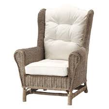 Fauteuil Bergere En Rotin Et Coussins Ivoire Hampton Maisons Du Monde In 2020 Armchair Rattan Armchair Leather Armchair