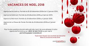 Information Vacances De Noel 2018 Paul Cramatte Sa Facebook