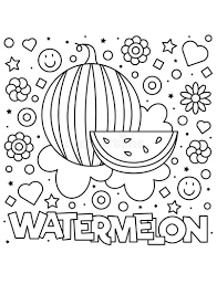 Printable for kids and adults. Watermelon Coloring Page Black White Vector Illustration Coloring Page Vector Illustration 118245823 Online Coloring Pages