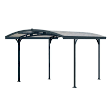 Canopia By Palram Atlas 10 Ft X 16 Ft Gray Bronze Single Carport 701945 The Home Depot Polycarbonate Roof Panels Roof Panels Carport Kits