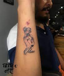Maa Tattoo Tattoo For Mother Mother Son Tattoo By Anurag Chouhan Tattoo Nasha Mother Tattoos Mother Son Tattoos Tattoo For Son