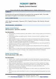 Free fresher resume format in word. Quality Control Chemist Resume Samples Qwikresume