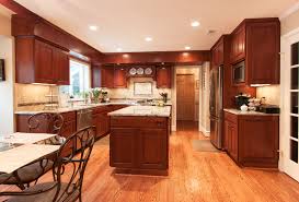 Custom Kitchen Remodel Honey Brook Custom Cabinets In Cherry Wood With Classic Finish Ala Cherry Wood Kitchens Custom Kitchen Remodel Cherry Cabinets Kitchen