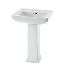 Lowes bathroom sinks vanities are very popular among interior decor enthusiasts as they allow for an added aesthetic appeal to the. Allen Roth Ar Pedestal Sink Square White In The Pedestal Sinks Department At Lowes Com