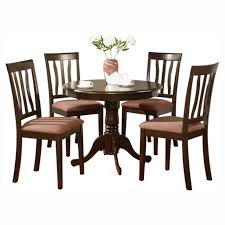 More outdoor dining tables by walmart. East West Furniture Antique 5 Piece Pedestal Round Dining Table Set With Microfiber Seat Walmart Com Walmart Com