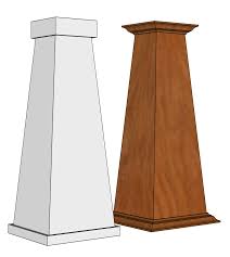 The chamfered corners and wrapping capital and base trim give the craftsman its unique design. Wood Tapered Arts And Crafts Or Craftsman Columns I Elite Trimworks
