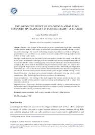 Pdf Exploring The Effect Of Coloring Mandalas On Students Math Anxiety In Business Statistics Courses Leslie Ramos Salazar Academia Edu