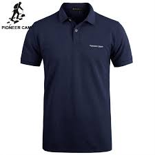 Pioneer Camp Brand Clothing Men Polo Shirt Men Business Casual Solid Male Polo Shirt Short Sleeve High Quality Pure Cotton Business Casual Men Polo Shirt Brands Mens Polo Shirts