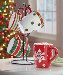 5 Pc Holiday Coffee Mugs With Stand From Collections Etc Christmas Tree Decorating Tips Christmas Diy Christmas Mugs