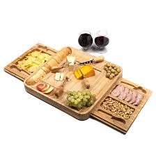 Cheese board, charcuterie platter serving tray wood for wine crackers brie meat. Bamboo Cheese Board With Cutlery Set Wood Charcuterie Platter And Serving Meat Board With Slide Out Drawer Buy Bamboo Cheese Board Wood Serving Tray Charcuterie Platter Slate Board Product On Alibaba Com