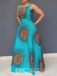 Ericdress African Fashion Sleeveless Floor Length Expansion Color Block Dress African Fashion Dresses African Print Fashion Dresses Long African Dresses