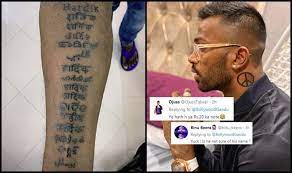 Hardik pandya with his tattoo. Hardik Pandya Gets Inked In Most Bizarre Fashion Ahead Of Ipl 2019 Trolls Follow Watch India Com