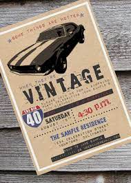 Muscle Car Lover S 30th 40th 50th Or 60th Birthday Invitation By Neverstopcelebra Classic Cars Birthday Party Cars Birthday Parties 60th Birthday Invitations