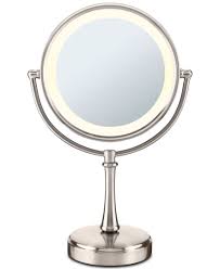 Conair Satin Nickel 8x Magnified Lighted Makeup Mirror Bathroom Accessories Bed Bath Macy S Makeup Mirror With Lights Makeup Mirror Double Sided Mirror