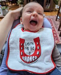 What makes baby pictures even better? @SantaClaraUniversity swag! Submit a  picture (or three) of your future Bronco rocking our free “Born to Be a  Bronco” bib by May 25. Three lucky winners