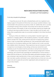 New Grad Rn Cover Letter Nursing Employment Assistance