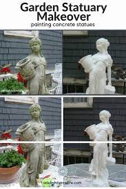 How I Transformed My Concrete Garden Statues With Paint Concrete Garden Statues Garden Statues Painting Concrete