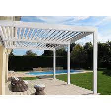Pergola bois 3x3 leroy merlin. Pergola Adoss E Orient Aluminium Blanche 18 M Leroy Merlin Pergola Bois Adossee Pergola Pergola Bioclimatique Construire Une Pergola
