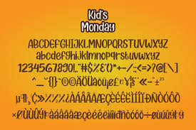 Download Kids Monday Font In Fonts On Yellow Images Creative Store