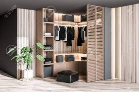 Spend a few minutes to look through the designs to discover plenty of outstanding. Modern Wooden Wardrobe With Clothes Hanging On Rail In Walk In Stock Photo Picture And Royalty Free Image Image 119729004