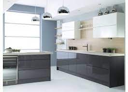 Anthracite No Handles White Top Cupboards Handleless Kitchen Home Decor Kitchen Replacement Kitchen Doors