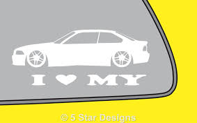 Details About 2x Love Low Bmw E36 M3 325i 328 318is Coupe Sticker With Parallel Wheel Lr245
