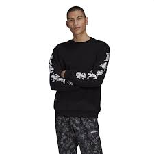 Adidas Originals Men X Disney Goofy Crew Black Gd6025 S Long Sleeve Tshirt Men Crew Sweatshirts Black Sweatshirts