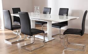 Tokyo Perth Extending White High Gloss Dining Table 4 6 8 Chairs Set Black Minimalist Dining Room White Dining Set Dining Table