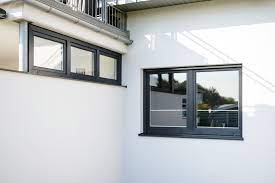 Fenster und seitentür in anthrazit grau ral seitentür mit panzerglas mit sandgestrahltem muster. Kunststofffenster In Anthrazitgrau Neubau Architektur Garten Fenster Kunststofffenster Fenster Anthrazit Aluminium Fenster Fenster