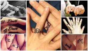 Generate name tattos on ring finger / maiden name on my right ring finger to symbolize my roots. Wedding Ring Tattoos Ring Tattoo Couple Tattoo Latest Version For Android Download Apk