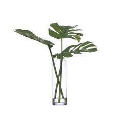 The flower pot is made of ceramic, simple but beautiful Faux Palm Leaves In Glass Vase With Water Like Palm Leaves Palm Leaves Decor Plant Aesthetic