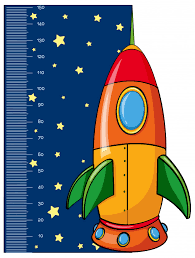 Height Measurement Chart With Rocket Vector Free Download