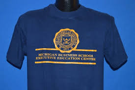 80s University Of Michigan Business School Executive Education Navy Blue Vintage T Shirt Medium Executive Education Business School University Of Michigan
