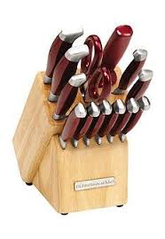 Kitchenaid Knives In Candy Apple Red Kitchen Aid Cutlery Set Forged Stainless Steel