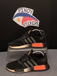 Adidas NMD R1 (SHW 675001) Black Solar Orange Reflective Stripes Men’s  size 7