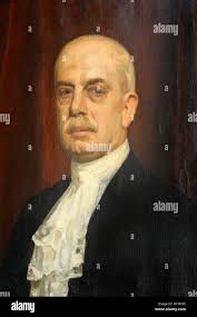 A portrait hanging in Charles Martell's house, the High Sheriff of  Gloucestershire, of a family ancestor who once held the same title Stock  Photo