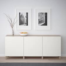 Besta Storage Combination With Doors Walnut Effect Light Gray Vassviken Stubbarp White Ikea Furniture Ikea Home Furniture