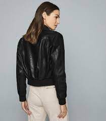 Reiss Krishna Leather Bomber Jacket Black Sponsored Ad Leather Krishna Reiss Black Leather Bomber Jacket Bomber Jacket Women Leather Bomber Jacket