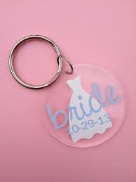 I love the look it creates when you fuse it to acrylic! Monogram Bride Acrylic Keychain Acrylic Keychain Ideas Silhouette Jewelry Keychain Design